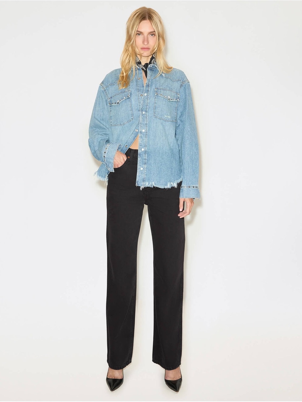 NWT RE/DONE 90’s High Rise Loose Jeans Washed Black Noir OP Denim Size 30